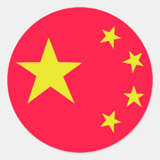 china chinese stars flag classic round sticker