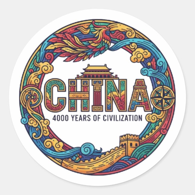 CHINA CLASSIC ROUND STICKER (Front)