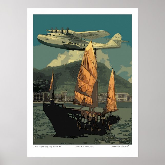 China Clipper Over Hong Kong 1935 Poster (Front)