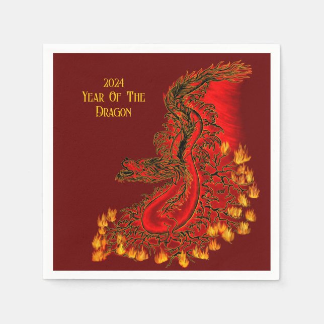 China Dragon , 2024 Year Of The Dragon Napkin (Front)