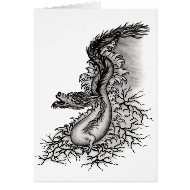 China Dragon, Black and white Design in Tattoostyl (Front)