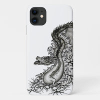 China Dragon, Black and white Design in Tattoostyl