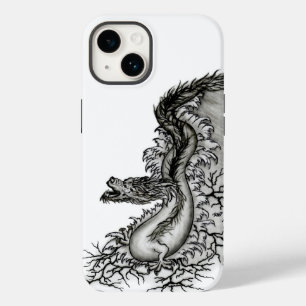 China Dragon, Black and white Design in Tattoostyl Case-Mate iPhone 14 Case
