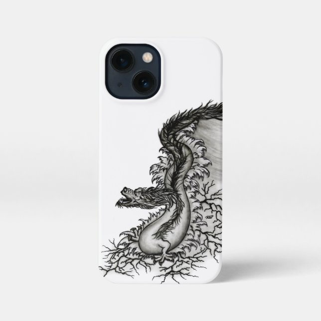 China Dragon, Black and white Design in Tattoostyl iPhone Case (Back)
