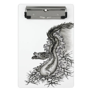China Dragon, Black and white Design in Tattoostyl Mini Clipboard