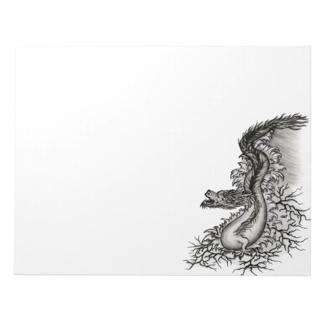 China Dragon, Black and white Design in Tattoostyl Notepad (Front)