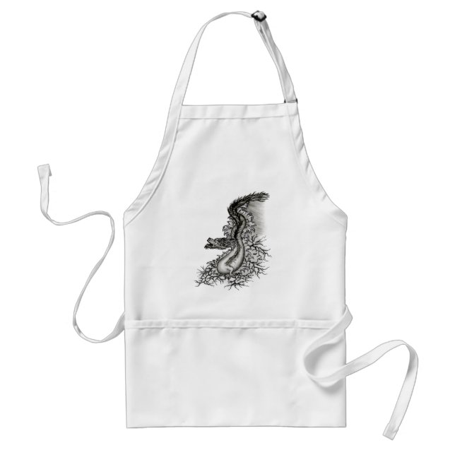 China Dragon, Black and white Design in Tattoostyl Standard Apron (Front)