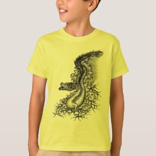 China Dragon, Black and white Design in Tattoostyl T-Shirt