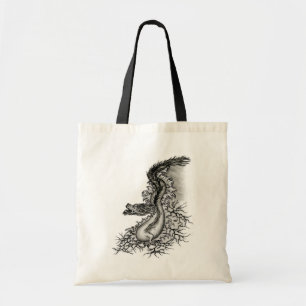 China Dragon, Black and white Design in Tattoostyl Tote Bag