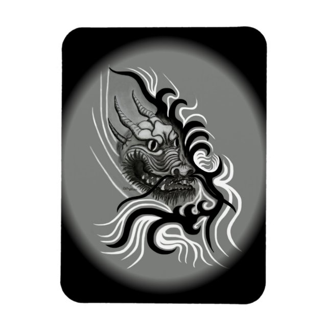China-Dragon in Tattoo Style Magnet (Vertical)
