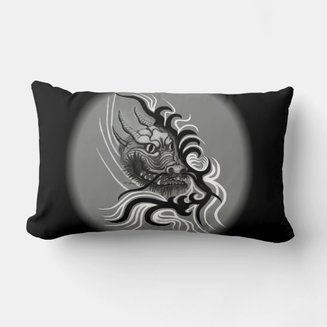 China Dragon in Tattoostyle Lumbar Cushion (Front)