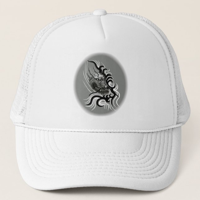 China Dragon in Tattoostyle Trucker Hat (Front)