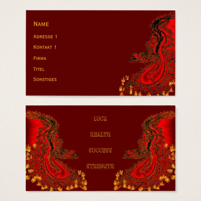 China Dragon red and gold design (Front & Back)