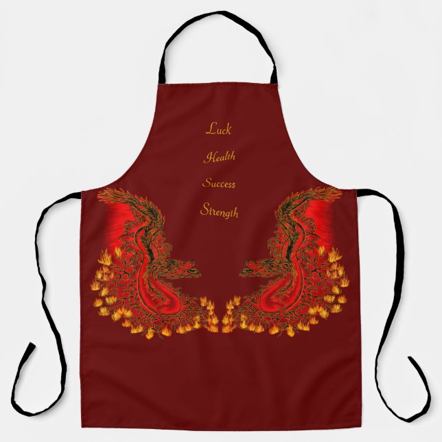 China Dragon red and gold design Apron (Front)