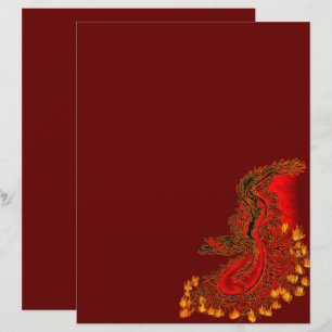 China Dragon red and gold design Custom Letterhead