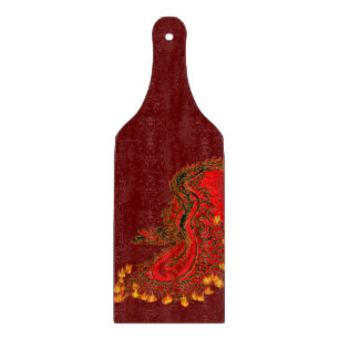 China Dragon red and gold design Cutting Board