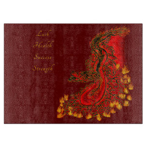 China Dragon red and gold design Cutting Board
