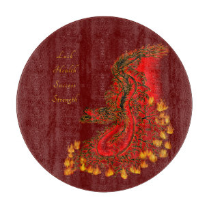 China Dragon red and gold design Cutting Board