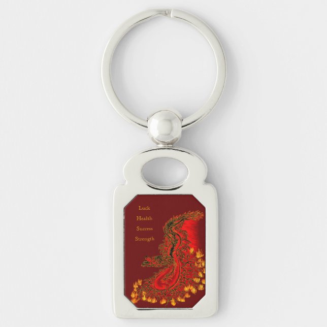 China Dragon red and gold design Key Ring (Front)