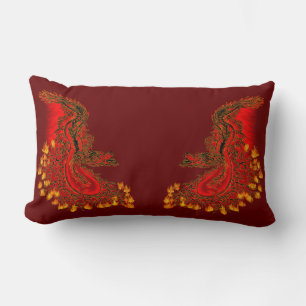 China Dragon red and gold design Lumbar Cushion
