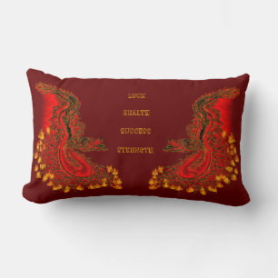 China Dragon red and gold design Lumbar Cushion