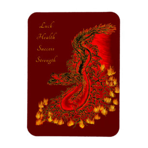 China Dragon red and gold design Magnet