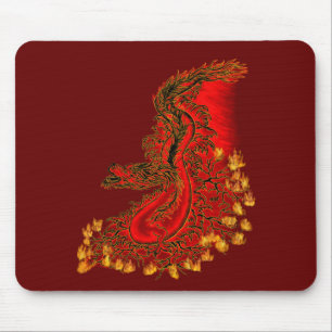 China Dragon red and gold design Mouse Pad