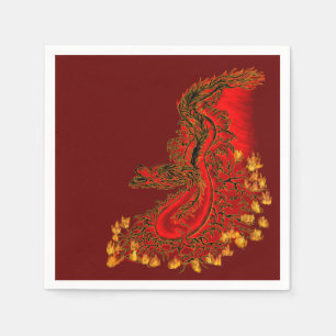China Dragon red and gold design Napkin