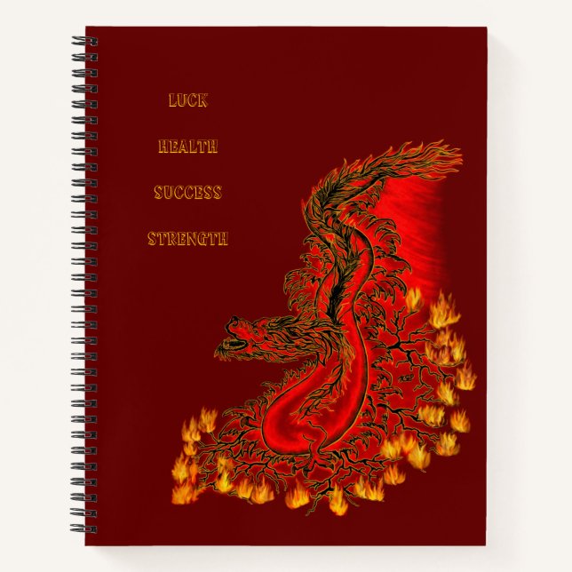 China Dragon red and gold design Notebook (Front)