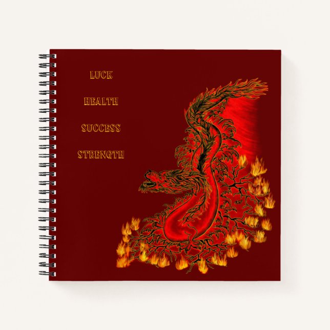 China Dragon red and gold design Notebook (Front)