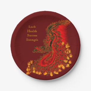 China Dragon red and gold design Paper Plate