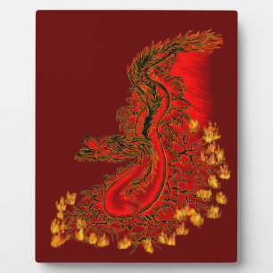 China Dragon red and gold design Plaque