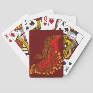 China Dragon red and gold design Playing Cards
