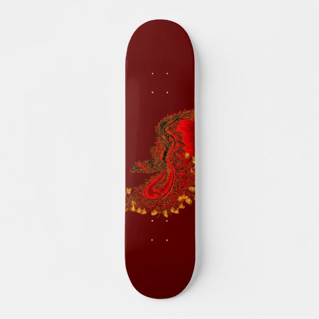 China Dragon red and gold design Skateboard (Front)