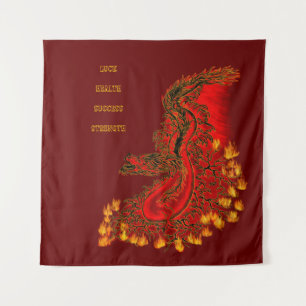China Dragon red and gold design Tapestry