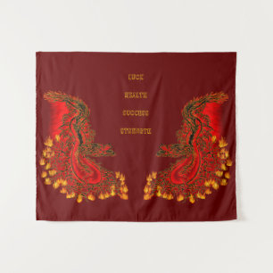 China Dragon red and gold design Tapestry