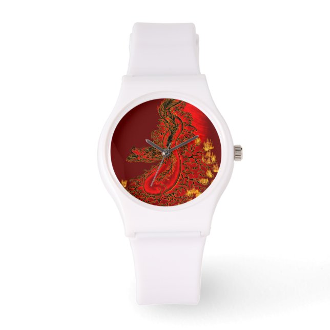 China Dragon red and gold design Watch (Front)