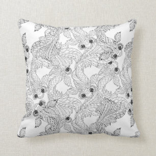 China Fish Doodle Cushion