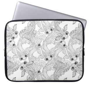China Fish Doodle Laptop Sleeve