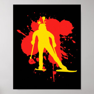China Flag Biathlonist - Chinese Biathlon  Poster