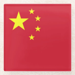 China flag glass coaster