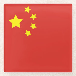 China Flag Glass Coaster