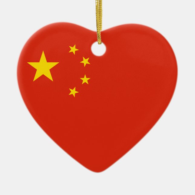 China Flag Heart Ornament (Front)