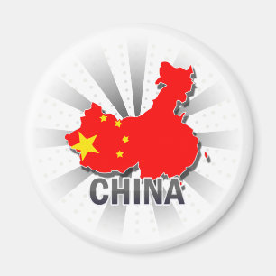 China Flag Map 2.0 Magnet