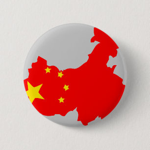 China flag map 6 cm round badge