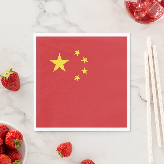 China flag napkin (Insitu)