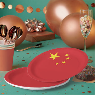 China flag paper plate