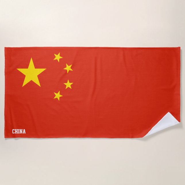 China Flag Splendid Patriotic Beach Towel (Front)