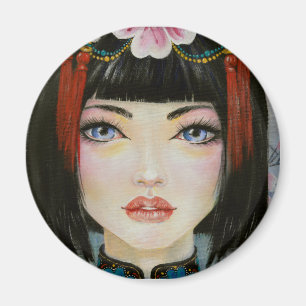 China Girl ~acrylic painting of a porcelain doll Magnet