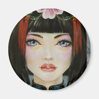 China Girl ~acrylic painting of a porcelain doll Magnet